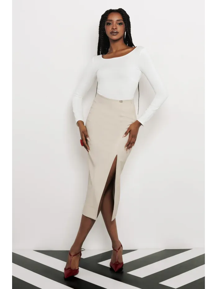 Amnesia HUNT sukňa koženková