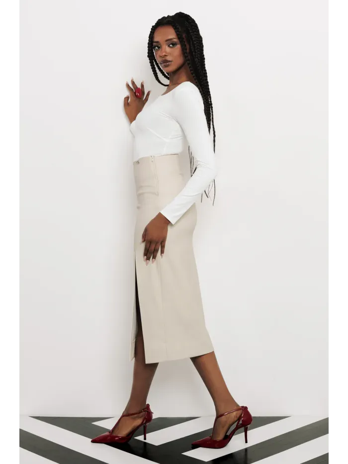 Amnesia HUNT sukňa koženková