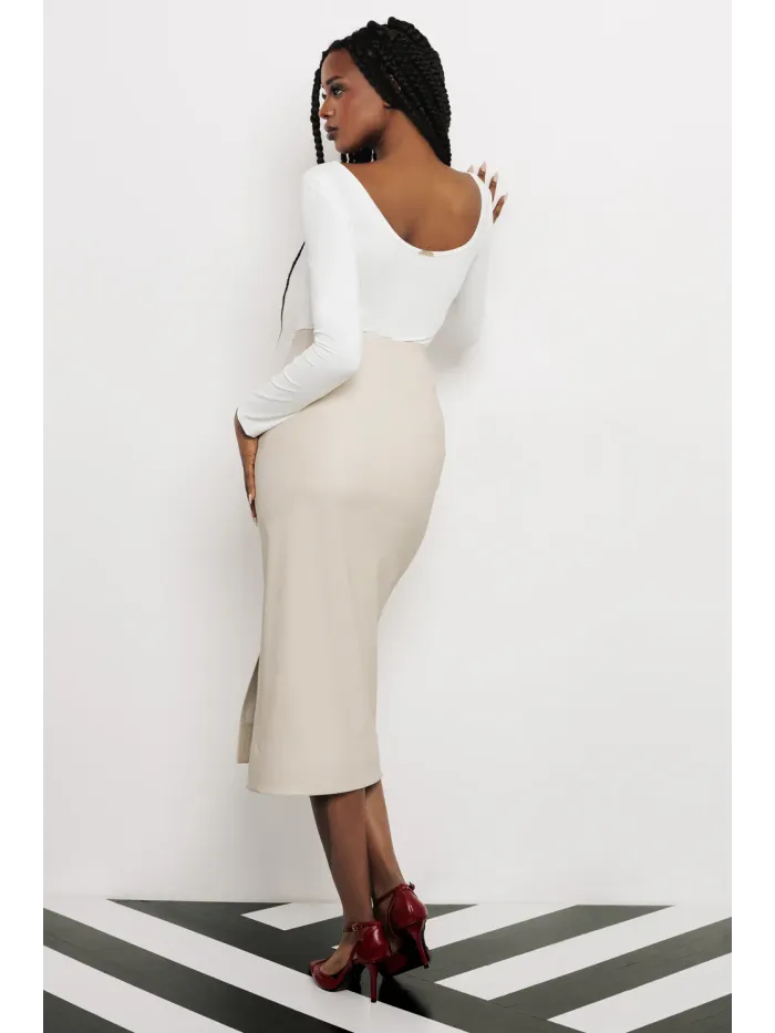 Amnesia HUNT sukňa koženková