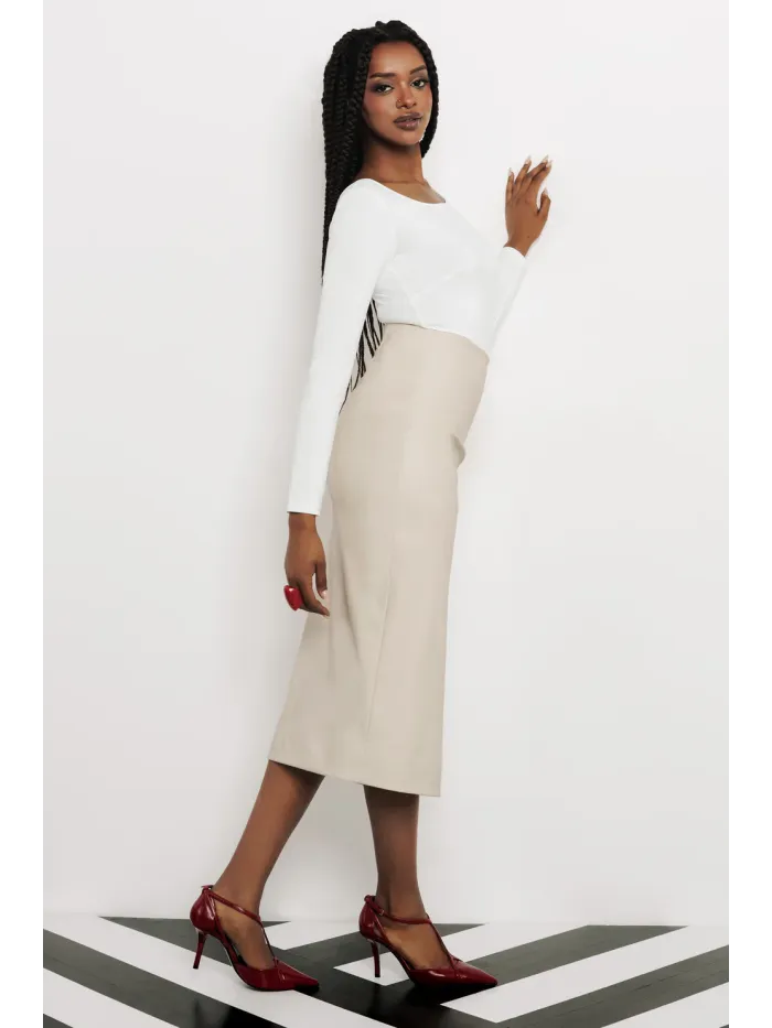 Amnesia HUNT sukňa koženková