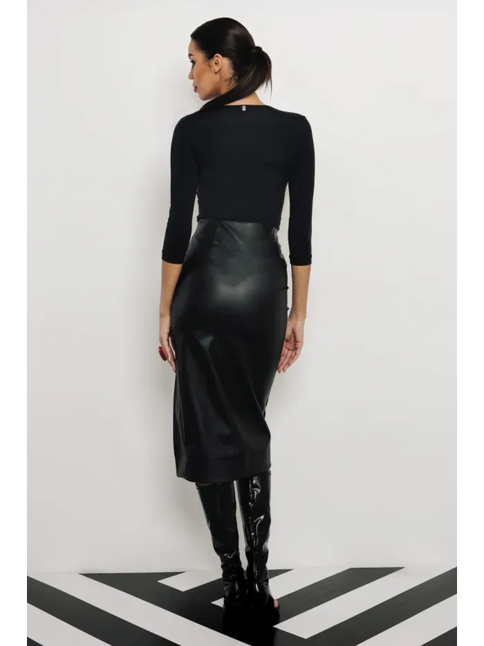 Amnesia HUNT sukňa koženková