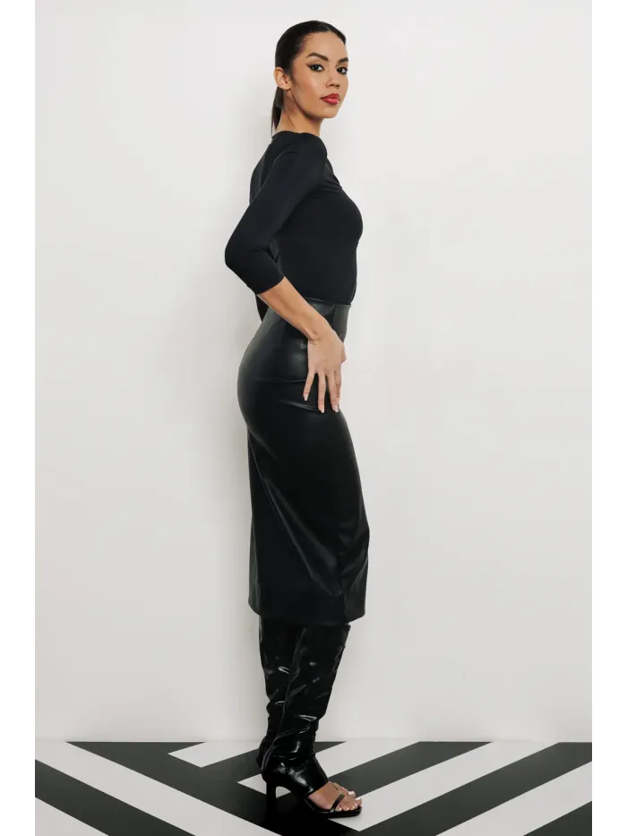 Amnesia HUNT sukňa koženková